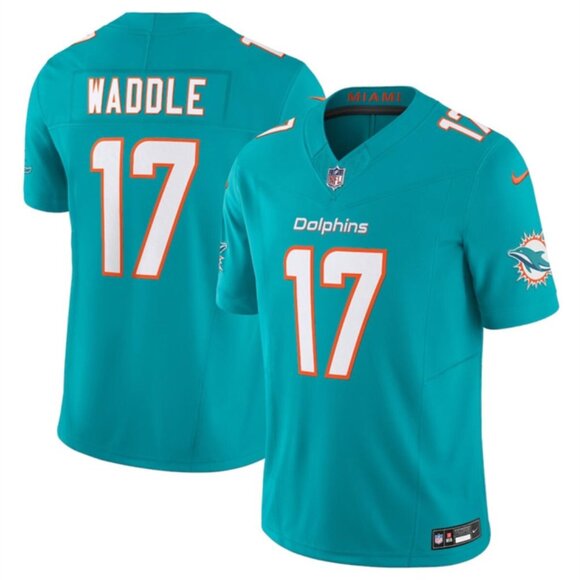 Mens Youths Kids Womens 17 Jaylen Waddle Aqua Vapor Stitched Jersey